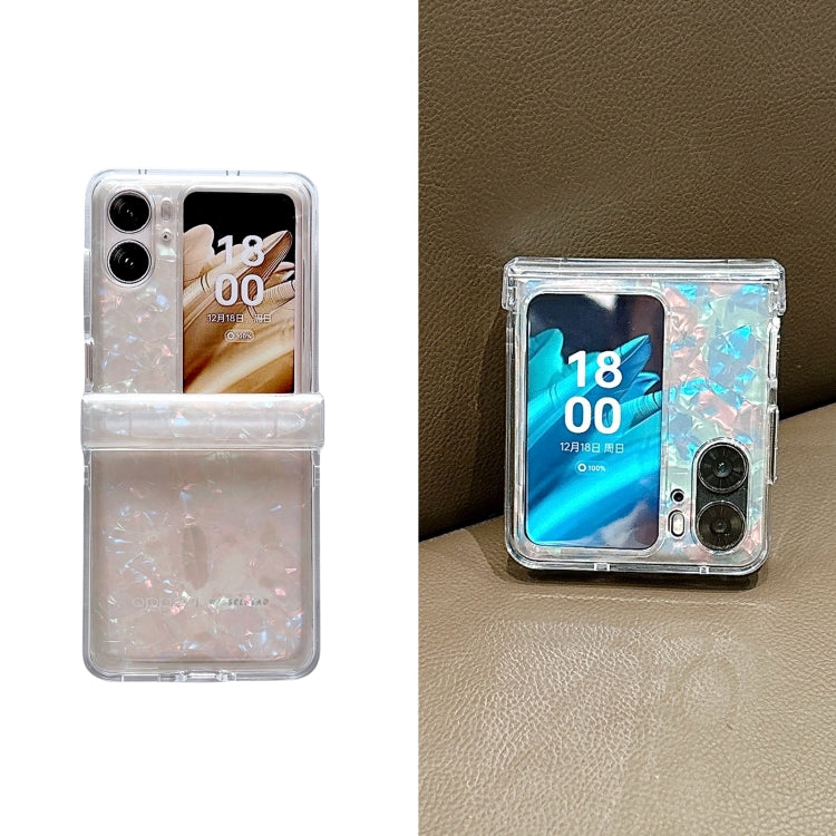 For OPPO Find N2 Flip Three-piece Set Pearlescent Shell Texture Phone Case