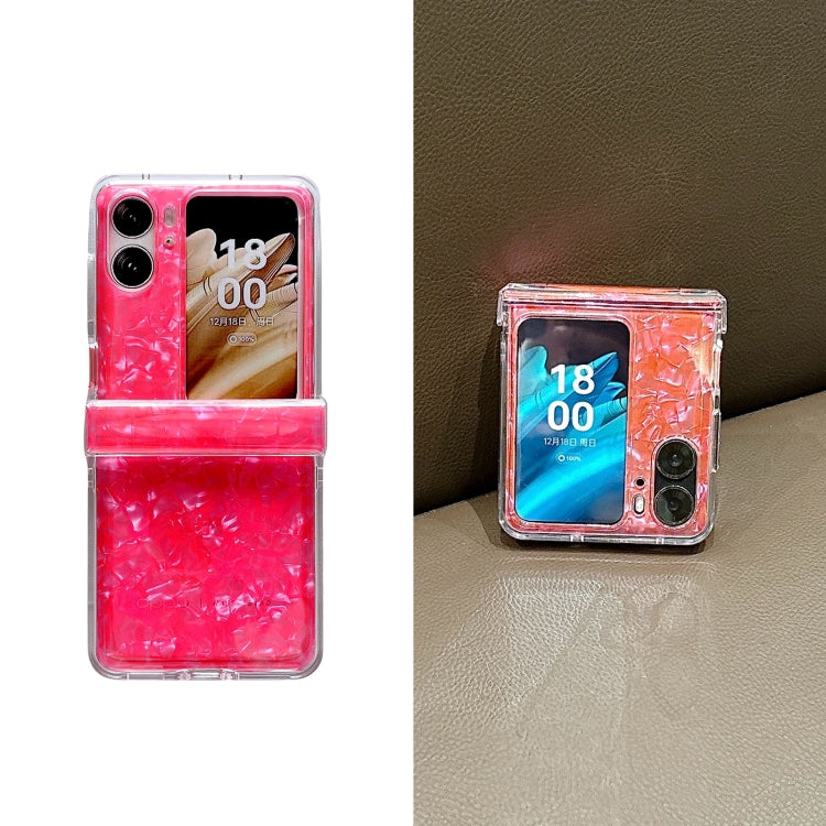 For OPPO Find N2 Flip Three-piece Set Pearlescent Shell Texture Phone Case