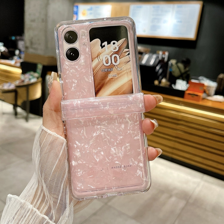 For OPPO Find N2 Flip Three-piece Set Pearlescent Shell Texture Phone Case