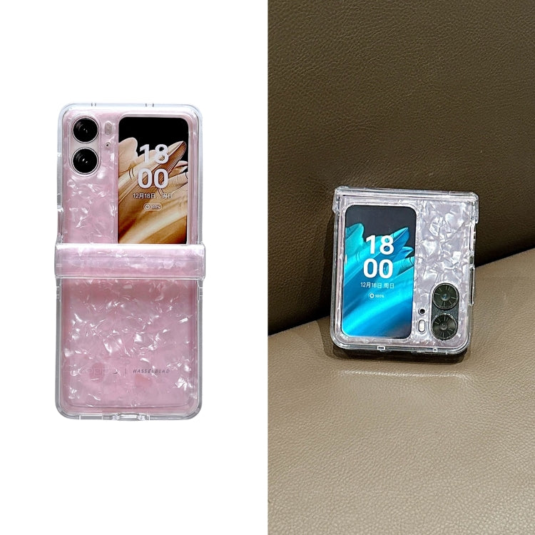 For OPPO Find N2 Flip Three-piece Set Pearlescent Shell Texture Phone Case