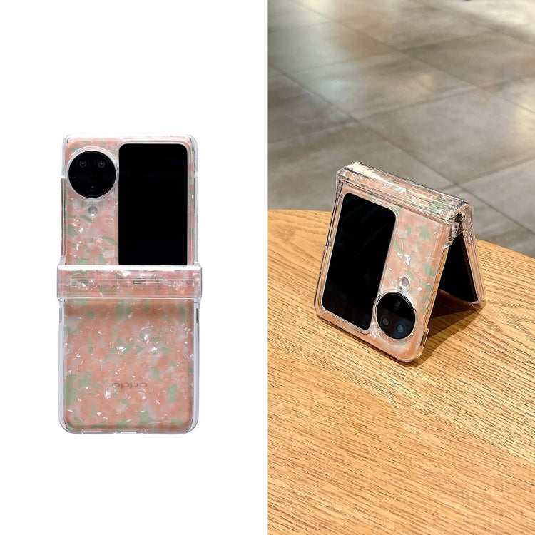 For OPPO Find N3 Flip Three-piece Set Pearlescent Shell Texture Phone Case