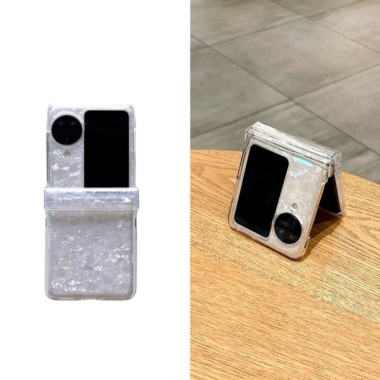 For OPPO Find N3 Flip Three-piece Set Pearlescent Shell Texture Phone Case
