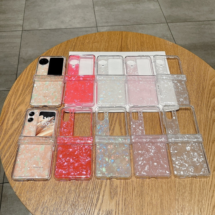 For OPPO Find N3 Flip Three-piece Set Pearlescent Shell Texture Phone Case