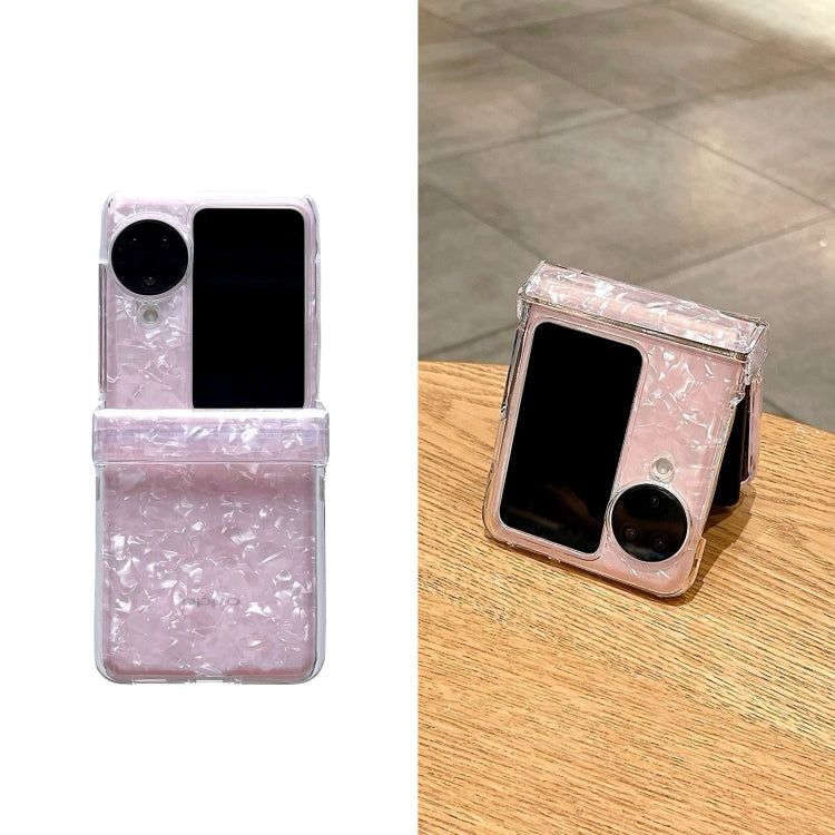 For OPPO Find N3 Flip Three-piece Set Pearlescent Shell Texture Phone Case