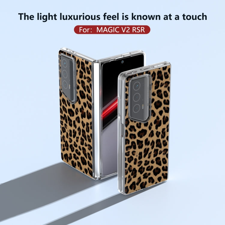 For Honor Magic V2 RSR Porsche Design ABEEL Transparent Frame Leopard Print Phone Case