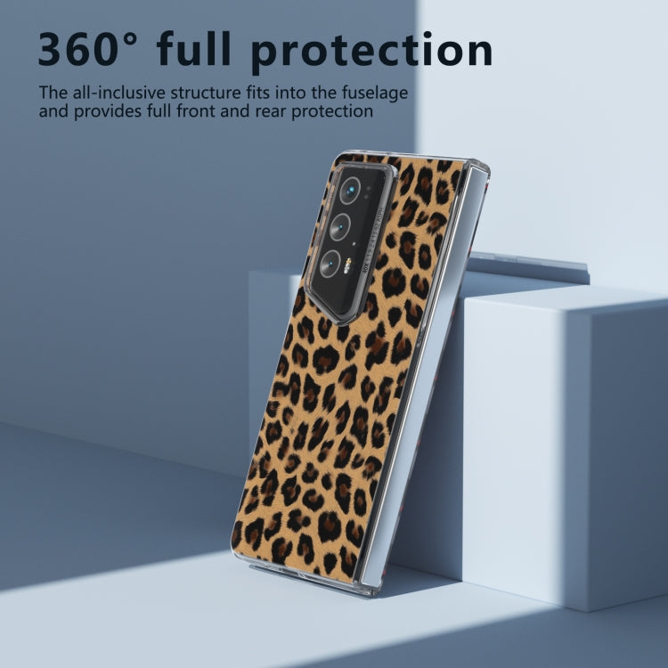 For Honor Magic V2 RSR Porsche Design ABEEL Transparent Frame Leopard Print Phone Case