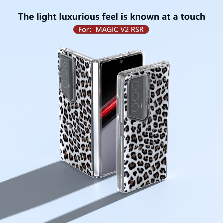 For Honor Magic V2 RSR Porsche Design ABEEL Transparent Frame Leopard Print Phone Case