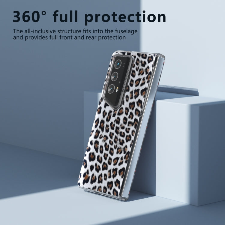 For Honor Magic V2 RSR Porsche Design ABEEL Transparent Frame Leopard Print Phone Case