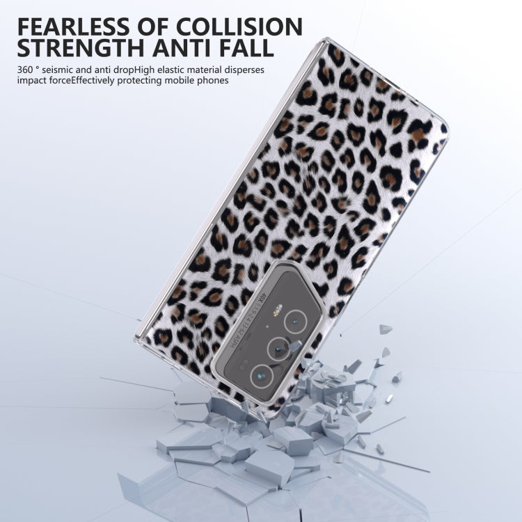 For Honor Magic V2 RSR Porsche Design ABEEL Transparent Frame Leopard Print Phone Case