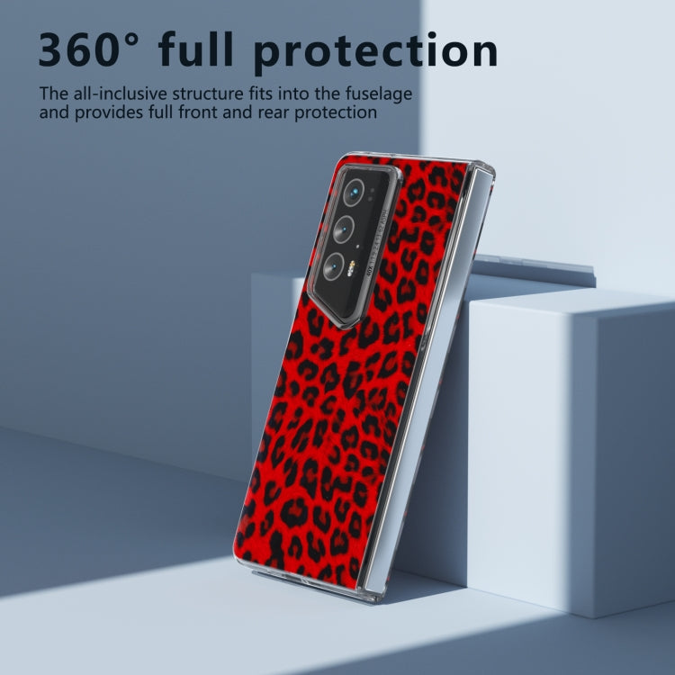 For Honor Magic V2 RSR Porsche Design ABEEL Transparent Frame Leopard Print Phone Case