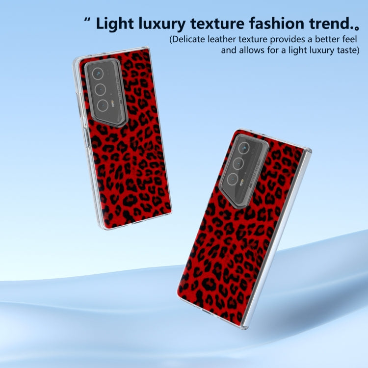 For Honor Magic V2 RSR Porsche Design ABEEL Transparent Frame Leopard Print Phone Case