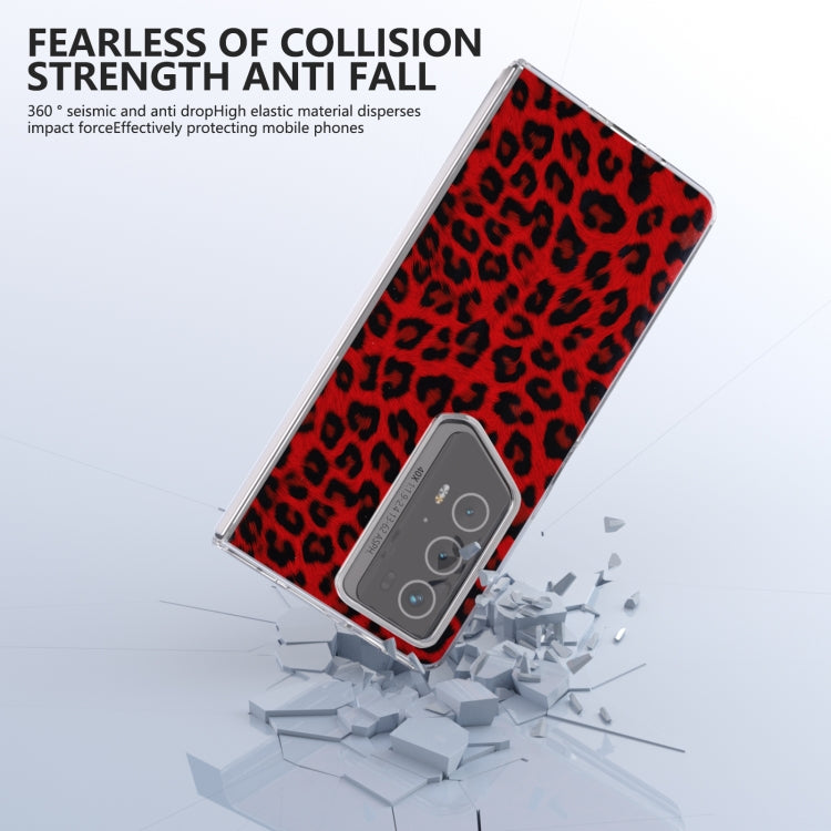 For Honor Magic V2 RSR Porsche Design ABEEL Transparent Frame Leopard Print Phone Case