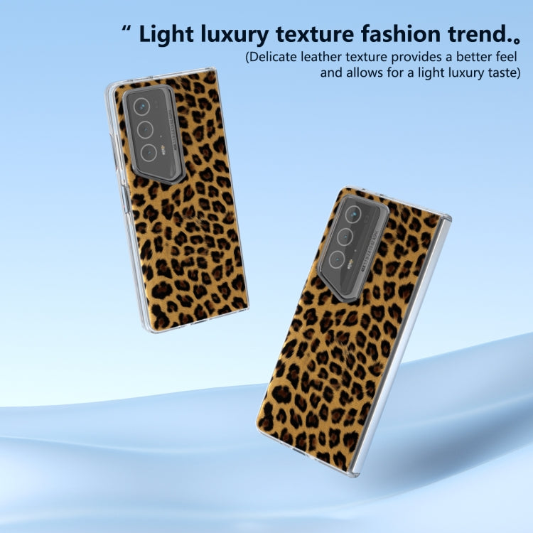 For Honor Magic V2 RSR Porsche Design ABEEL Transparent Frame Leopard Print Phone Case