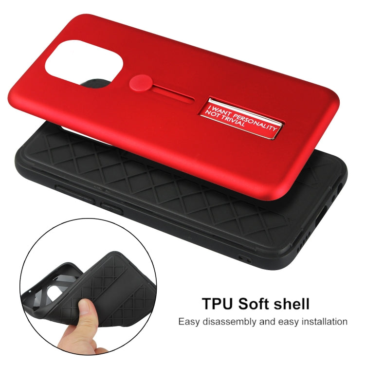 For Xiaomi Redmi Note 9s / Note 9 Pro Oil Feel Shockproof TPU + PC Protective Case with Holder