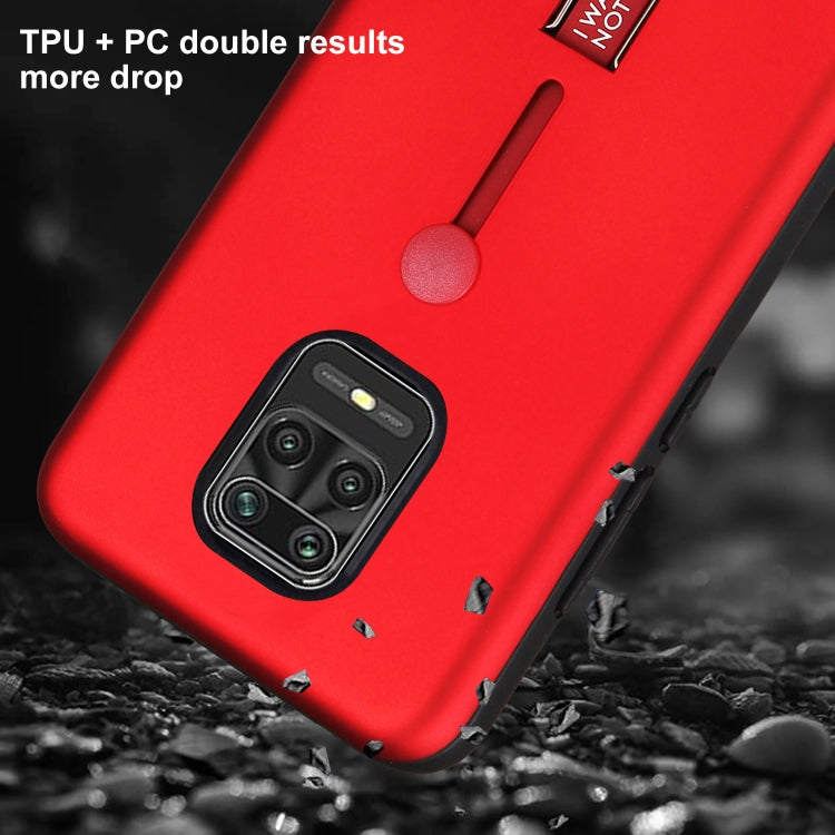 For Xiaomi Redmi Note 9s / Note 9 Pro Oil Feel Shockproof TPU + PC Protective Case with Holder