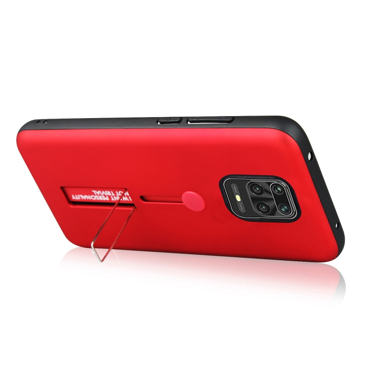 For Xiaomi Redmi Note 9s / Note 9 Pro Oil Feel Shockproof TPU + PC Protective Case with Holder