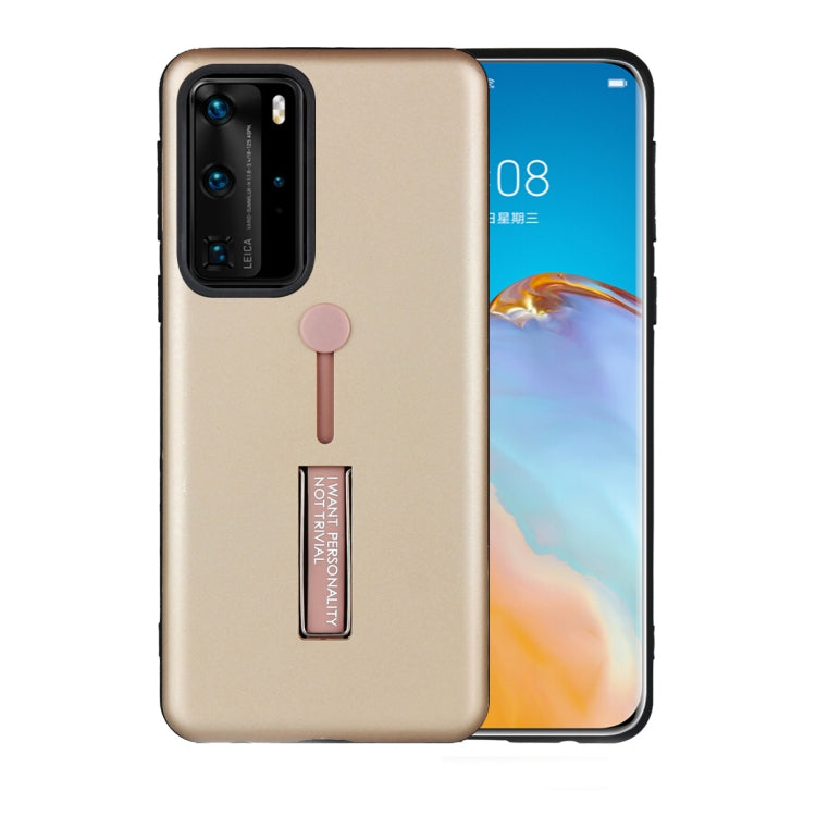 For Huawei P40 Oil Feel Shockproof TPU + PC Protective Case with Holder