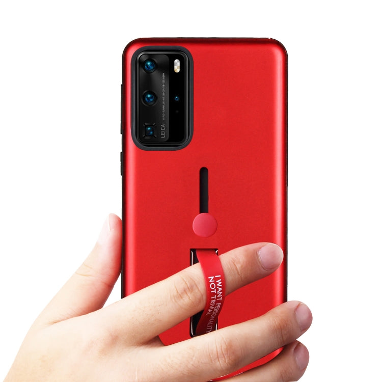 For Huawei P40 Pro Oil Feel Shockproof TPU + PC Protective Case with Holder