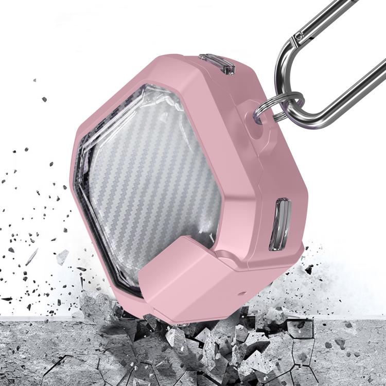 For Samsung Galaxy Buds2 / Live / Pro / FE Transparent Carbon Fiber TPU Hybrid PC Case with Hook & Holder