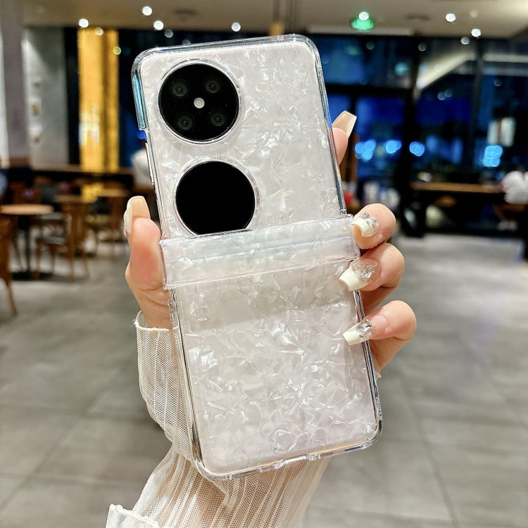 For Huawei P50 Pocket Three-piece Set Pearlescent Shell Texture Phone Case