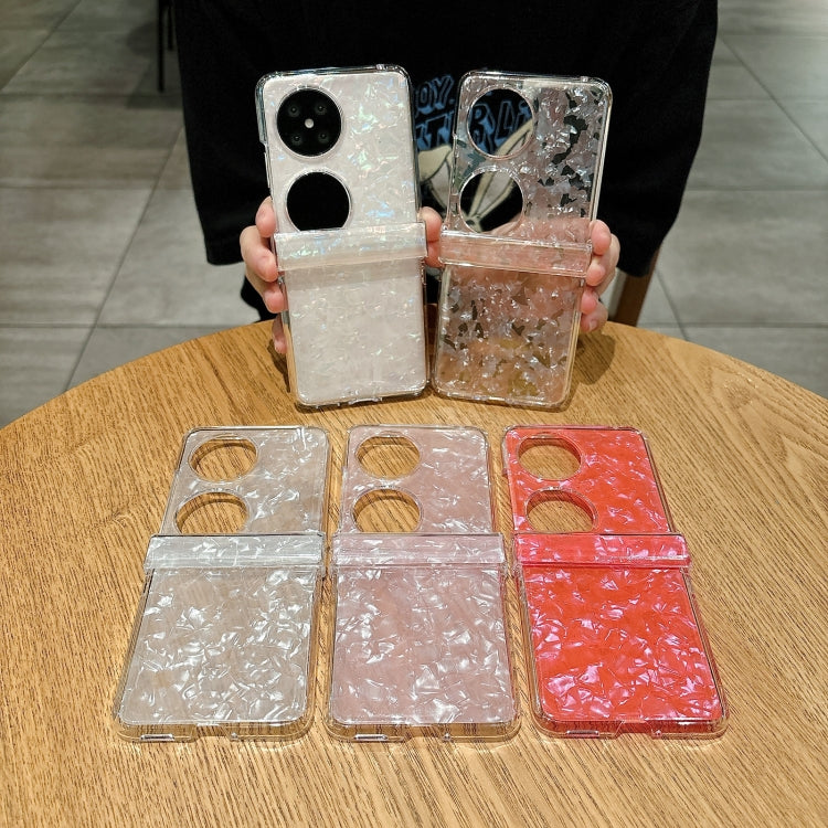 For Huawei Pocket 2 Three-piece Set Pearlescent Shell Texture Phone Case