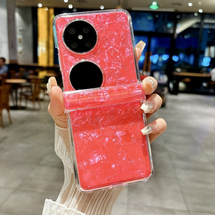 For Huawei Pocket 2 Three-piece Set Pearlescent Shell Texture Phone Case