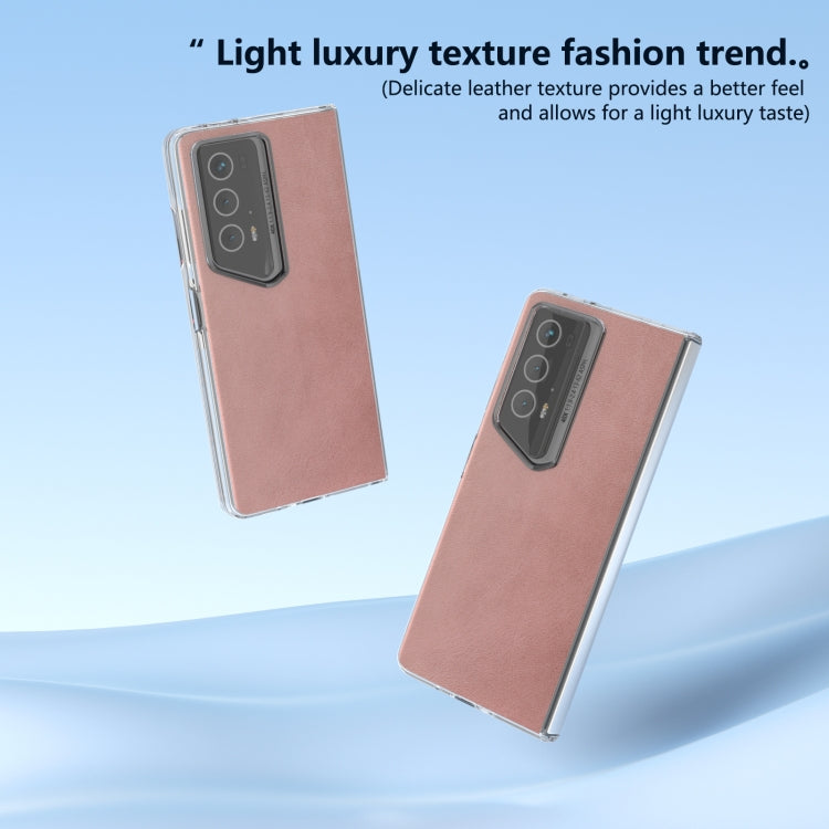 For Honor Magic V2 RSR Porsche Design ABEEL Transparent Frame Two-color Calf Texture PU Phone Case
