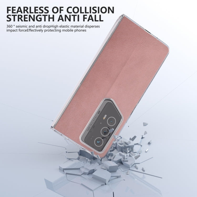 For Honor Magic V2 RSR Porsche Design ABEEL Transparent Frame Two-color Calf Texture PU Phone Case