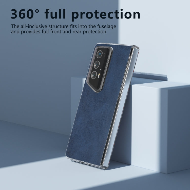 For Honor Magic V2 RSR Porsche Design ABEEL Transparent Frame Two-color Calf Texture PU Phone Case