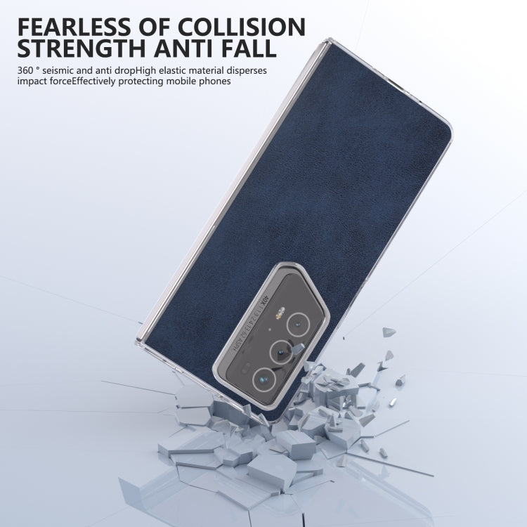 For Honor Magic V2 RSR Porsche Design ABEEL Transparent Frame Two-color Calf Texture PU Phone Case