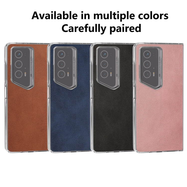 For Honor Magic V2 RSR Porsche Design ABEEL Transparent Frame Two-color Calf Texture PU Phone Case