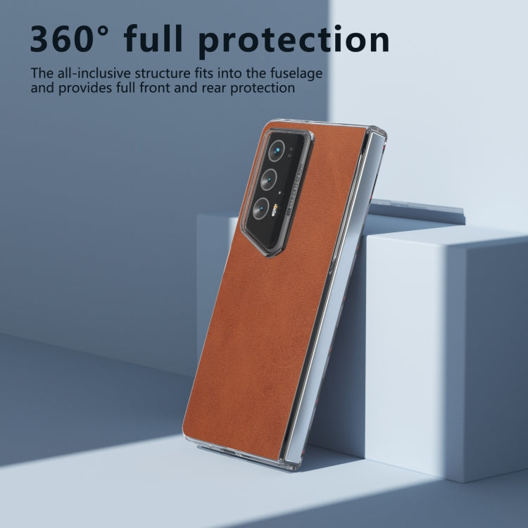 For Honor Magic V2 RSR Porsche Design ABEEL Transparent Frame Two-color Calf Texture PU Phone Case