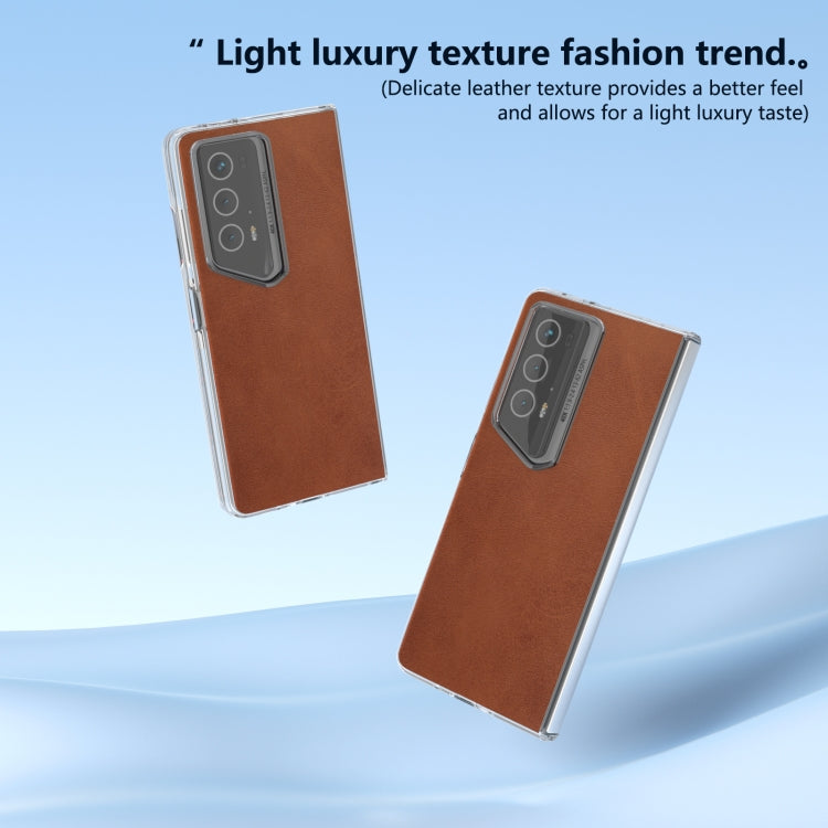 For Honor Magic V2 RSR Porsche Design ABEEL Transparent Frame Two-color Calf Texture PU Phone Case