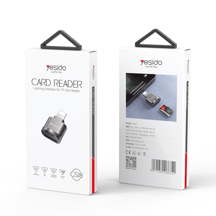 Yesido GS18 8 Pin to TF Card OTG Mini Card Reader - Black