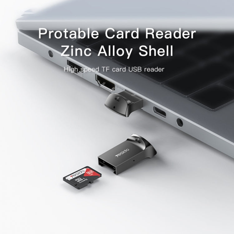 Yesido GS20 USB 2.0 to TF Card Portable Mini OTG Card Reader - Black