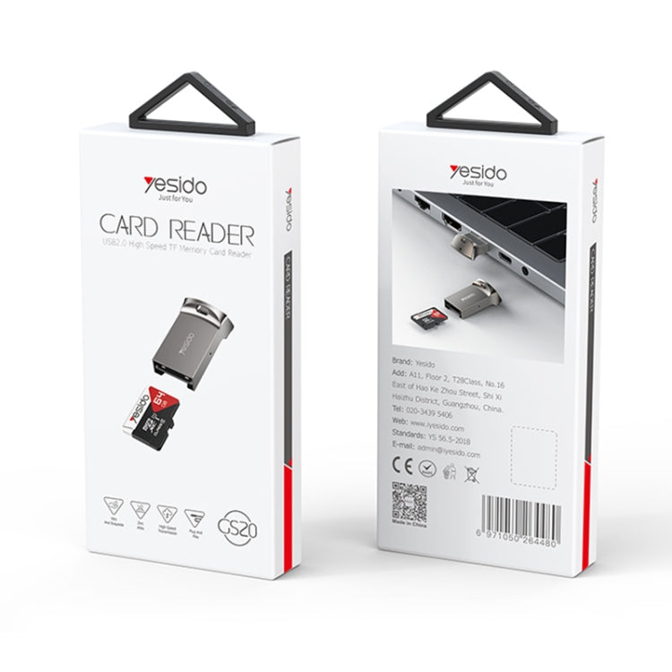 Yesido GS20 USB 2.0 to TF Card Portable Mini OTG Card Reader - Black