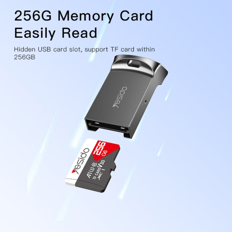 Yesido GS20 USB 2.0 to TF Card Portable Mini OTG Card Reader - Black