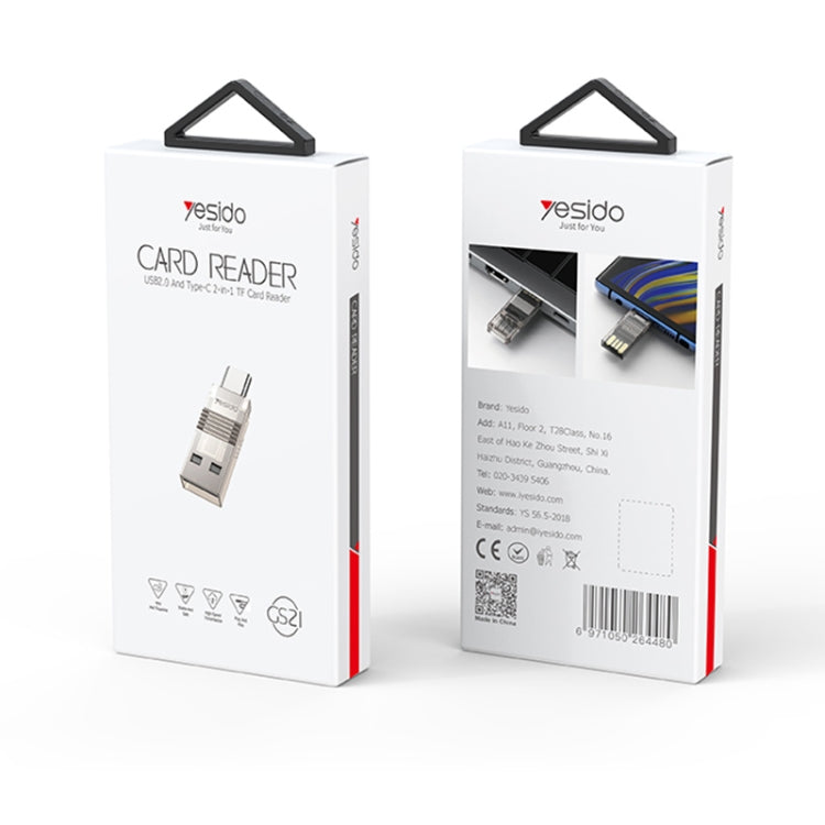 Yesido GS21 USB 3.0 to USB-C / Type-C + TF Card 2 in 1 OTG Card Reader Adapter - Gold