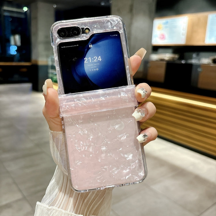 For Samsung Galaxy Z Flip6 / Flip7 FE Three-piece Set Pearlescent Shell Texture Phone Case
