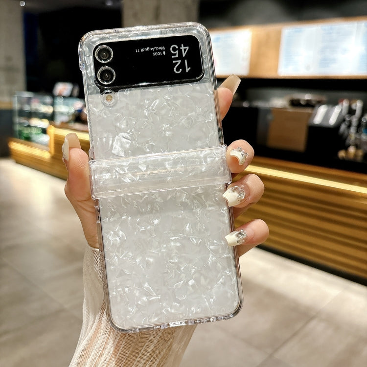 For Samsung Galaxy Z Flip3 5G Three-piece Set Pearlescent Shell Texture Phone Case