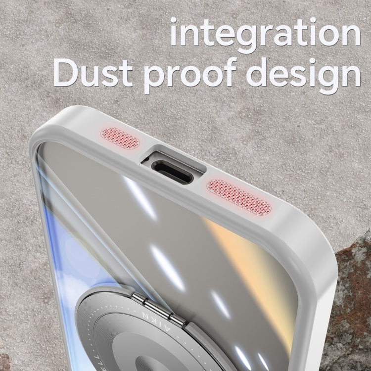 For iPhone 15 Pro Max 360 Holder Magsafe Acrylic Hybrid TPU Phone Case