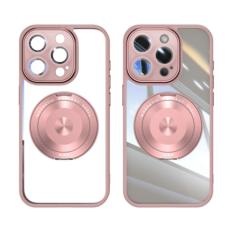 For iPhone 15 Pro 360 Holder Magsafe Acrylic Hybrid TPU Phone Case