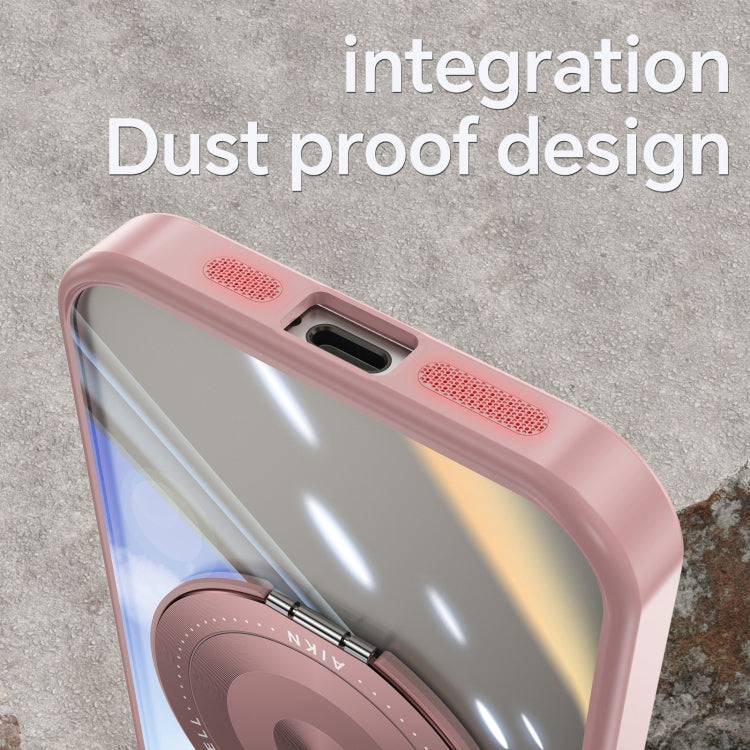 For iPhone 15 Pro 360 Holder Magsafe Acrylic Hybrid TPU Phone Case