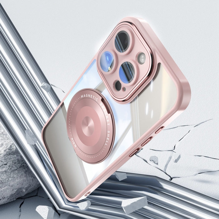 For iPhone 15 Pro 360 Holder Magsafe Acrylic Hybrid TPU Phone Case
