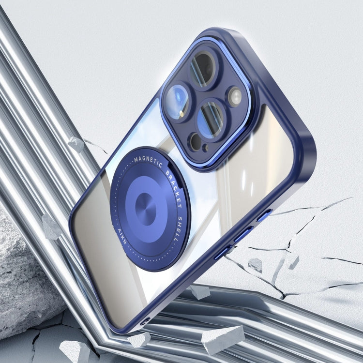 For iPhone 15 Pro 360 Holder Magsafe Acrylic Hybrid TPU Phone Case