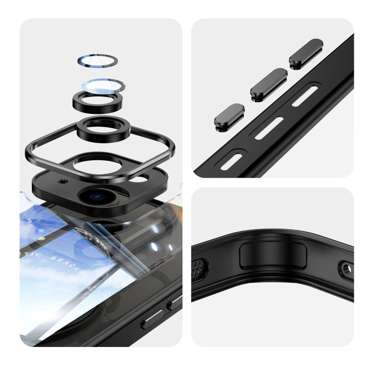 For iPhone 15 360 Holder Magsafe Acrylic Hybrid TPU Phone Case