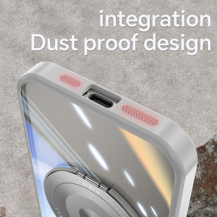 For iPhone 15 360 Holder Magsafe Acrylic Hybrid TPU Phone Case