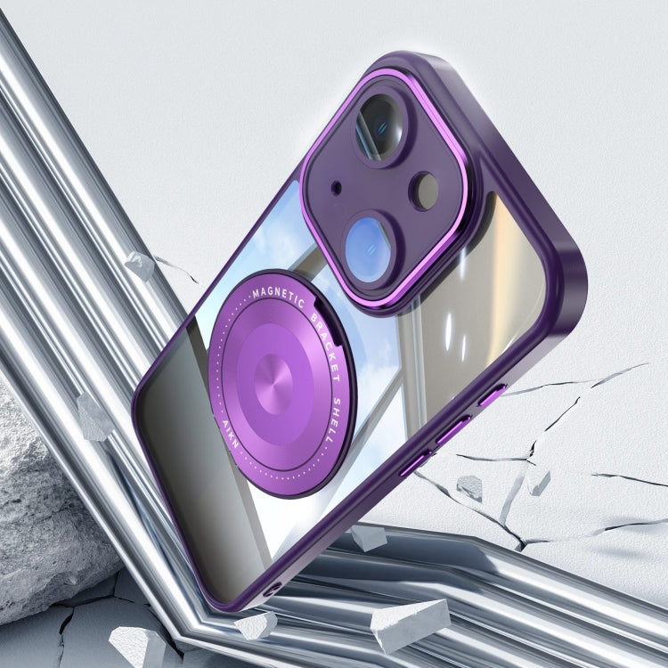 For iPhone 15 360 Holder Magsafe Acrylic Hybrid TPU Phone Case