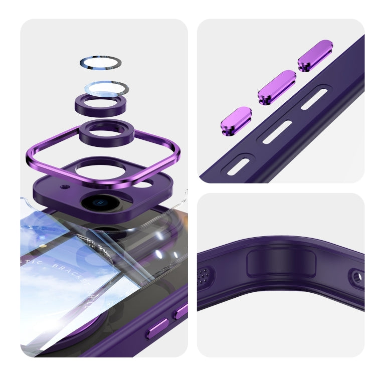 For iPhone 15 360 Holder Magsafe Acrylic Hybrid TPU Phone Case