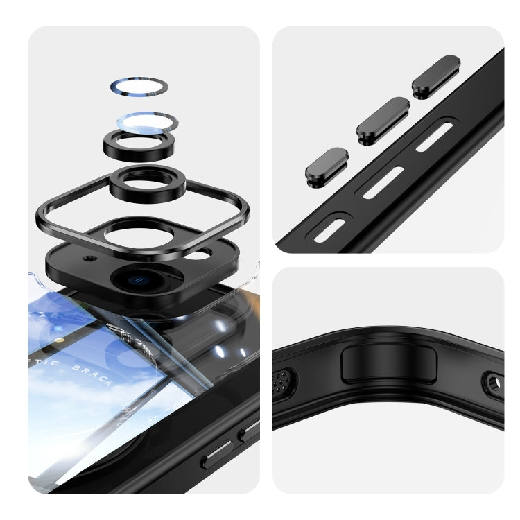 For iPhone 14 360 Holder Magsafe Acrylic Hybrid TPU Phone Case